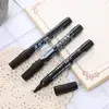 Marcador negro base aceite punta grande impermeable no se decolora gran capacidad negro bolígrafo grueso recargable logística exprés bolígrafo