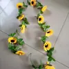 Simulação girassol rattan plástico flor falsa tira de seda decoração de flores ar condicionado interior tubo girassol transfronteiriço atacado