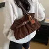 Bolso de mano de ante para mujer, de un solo hombro, moda, simple, de terciopelo, gran capacidad, exquisito, bolso retro de otoño, nuevo estilo coreano, bolso de axila 2026