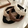 Faixa de Cabelo Simples de Cor Sólida Lã Tricotada Versátil Estilo Ins para Lavar o Rosto Maquiagem Acessório de Cabelo para Coque Alto