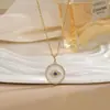 Colar Colar Europeu e Americano Transfronteiriço Pingente Olho de Diabo para Mulheres Ouro Real 18K Cobre Banhado Zircônia Acessórios de Corrente para Clavícula Atacado