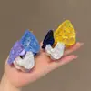 Pinza para el Cabello de Diamante de Hongo de Acetato de Colores, Estilo Juvenil, Pasador para la Parte Posterior de la Cabeza, Pinza de Tiburón para Media Coleta, Accesorio para el Cabello Versátil Personalizado