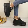 Nuevas Botas de Algodón con Plataforma para Mujer, Caña Baja, Color Sólido, Piel Resistente a la Suciedad, Forradas de Felpa para Calidez, Dropshipping para Comercio Electrónico, Botines de Invierno