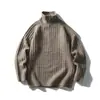Tricô Gola Alta Meio Zíper Estilo Retrô Americano Old Money para Homens e Mulheres, Tricô Casual de Cor Pura para Casais de Outono