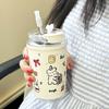 Taza de Agua de Gato de Invierno Pintada a Mano Original Termo de Acero Inoxidable Taza de Café Linda de Dibujos Animados de Nicho Se Puede Personalizar