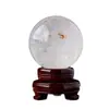 Bola de cristal natural, bola de cristal blanco al por mayor, bola simbiótica de flor de resina amarilla de cristal blanco, bola de cristal de matriz de siete estrellas para entrada de sala de estar