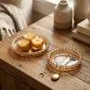 Nuevo producto transfronterizo: Bandeja de Cristal con Cuentas de Color Ámbar para Joyería, Adorno Decorativo de Escritorio, Accesorio Popular para Fotografía