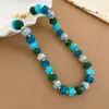 Collar de doble capa con cuentas acrílicas transfronterizo europeo y americano, cadena para la clavícula de lujo ligero de alta gama, joyería de estilo étnico vintage al por mayor