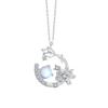 Collar de flor original de mediados de verano para mujer, piedra lunar, tulipán, plata de ley s925, cadena de clavícula de nicho, estilo de hada