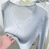 Gelo de seda malha Cardigan fino mulheres verão protetor solar blusa casaco 2024 novo V-Neck exterior curto top camisa pequena