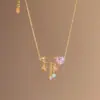 Collar Cruz Estrella Chica Caliente Corazón Valiente Dulce y Fresco Estrella de Ocho Puntas Exquisita Cadena para Clavícula para Mujer