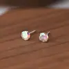 Pendientes de Plata de Ley S999 para Mujer, Pendientes de Zirconia de Colores, Clavos para Hélice Auricular de Diseño Nicho, Perforación de Oreja, No Necesitan Quitarse para Dormir