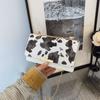 Bolso de Mano Estilo Hong Kong de Moda con Patrón de Vaca para Mujer 2025 Nuevo Moda Simple Bolso Bandolera de Un Solo Hombro Trendy Bolso Cuadrado Pequeño