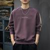 Sudadera de Peso Pesado Estilo Retro Americano con Cuello Redondo para Hombre, Nueva Moda Otoñal Marca Textura Patchwork Manga Larga Holgada Casual