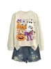 Sudadera linda y divertida de Halloween para mujer con diseño de fantasma, moño, flor, calabaza, murciélago para Amazon, Wish y tiendas independientes