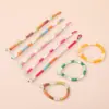 Llavero con anilla y correa de color macarrón en bloques, correa corta tejida fresca para teléfono, accesorio DIY, disponible para dropshipping