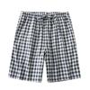 Calças de pijama de algodão masculinas de verão Outwear Shorts domésticos Gaze de algodão solta tamanho grande Shorts de praia xadrez