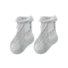 Calcetines de bebé de verano, calcetines de malla de barril alto, calcetines de princesa con lazo, calcetines de bebé de primavera y verano, calcetines antimosquitos de barril largo para niños, aflojar