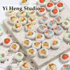 Perlas de Comida con Agujero Pasante de Acrílico Estampado de Dibujos Animados Perlas Sueltas Accesorios DIY Hechos a Mano Cadena para Teléfono Móvil Colgante Material de Joyería