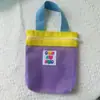Bolsa de Armazenamento de Malha Patchwork Colorida, Bolsa de Higiene Pessoal de Malha Oca de Grande Capacidade, Bolsa Portátil para Armazenamento de Cosméticos para Estudantes