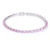 Pulseira de moda europeia e americana transfronteiriça estilo simples acessórios de vestuário com joia de mão de diamante pulseira de zircônia redonda 5.0