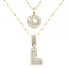 Amazon Transfronterizo Popular Collar con Colgante de Zircón Redondo Letra Inicial 26 Cadena de Clavícula en Capas Joyería Versátil de Moda