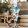 Calças Masculinas Tailandesas Calças Capri Hip-hop Solto Casual Lanterna Estilo Étnico Algodão Linho Harlan Shorts Masculinos da Moda