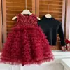Conjunto de Vestido para Niña Estilo Nuevo 2026, Top de Punto para Bebé, Falda Voluminosa sin Mangas con Forro de Felpa, Vestido de Princesa