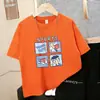 Camiseta de Manga Corta para Niños, Nueva Camiseta Estampada de Estilo Veraniego, Tallas Mediana y Grande para Niños, Algodón Puro Suave, Camiseta de Media Manga Holgada y Elegante