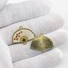 Aleación gota de aceite doble colgante flor de ciruelo abanico diy pasador aretes aretes Marea nacional china abanico étnico accesorios