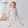 Saco de dormir para bebé tipo a de algodón puro para niños con piernas separadas, para primavera y verano, ropa de casa para bebé, mameluco anti-patadas para bebé niña