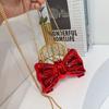 Nova Bolsa Cruzada de Acrílico 2026 com Design de Flor de Pérola Brilhante, Mini Bolsa de Laço, Bolsa para Batom, Bolsa Infantil