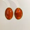 Aretes ovalados de acrílico con degradado estilo Melard para mujer, aretes de lujo ligero de alta gama, aretes de diseño de nicho para mujer