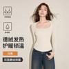 Top Térmico de Manga Larga para Mujer con Almohadillas de Sujetador Integradas, Forro Polar, Engrosado, Capa Base Autorcalentable para Otoño e Invierno