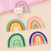 Accesorios coreanos Ins de acrílico multicolor en forma de U con franja arcoíris, accesorios simples de nicho semicirculares para bricolaje