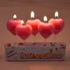Celebridade da internet rosa retrô coração romântico vela de aniversário letra happybirthday cera