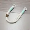 Estilo INS combinação de cores cordão de pelúcia capa de celular com cordão portátil peludo anti-perda curto portátil para pulso chave do carro fecho de bolsa