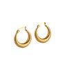 Pendientes plisados únicos de acero inoxidable con textura de moda francesa, pendientes irregulares geométricos de oro alto