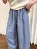 Pantalones Largos de Lino de Verano con Caída Estilo Coreano Nuevas Llegadas de Verano Holgados con Caída Adelgazantes de Cintura Alta Pierna Ancha Número de Modelo 77893