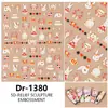 Redanco5D Relieve Ins Popular Dibujos Animados Pegatinas para Uñas Carta de Póker Flor Conejo Pegatinas Estereoscópicas para Uñas Dr1380