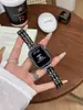 Correa universal Apple S11/S12 generación iWatch 10SE chapada en oro con diamantes brillantes y cinco cuentas