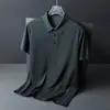Exportación Transfronteriza Talla Grande 200 kg Portátil Verano Seda de Hielo Camisa Polo para Hombre Camiseta de Manga Corta Camisa Polo de Golf