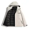 Jaqueta Três em Um para Homens e Mulheres, Novo Conjunto de Duas Peças Destacável para Outono e Inverno, Roupas de Montanhismo à Prova de Vento, Impermeáveis e Resistentes ao Frio