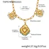 Acero Inoxidable Piedra Natural Borla Corona Corazón Estampado Cerámico DIY Multi-Accesorio Colgante Collar Aretes Set para Mujeres