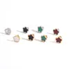 Moda Europea y Americana Versátil Nicho Pendientes de Acero de Titanio con Flor de Cinco Pétalos para Mujer, Pendientes de Commuter con Temperamento de Lujo Ligero, Pendientes de Flor