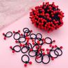 Diadema Infantil Banda de Goma de Frijol Rojo Pequeño Accesorios Simples para el Cabello Tocado Banda para el Cabello Infantil No Maltrata Banda de Goma para Cola de Caballo de Bebé Mujeres