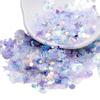Lentejuelas Pequeñas Mixtas Conchas Morado Azul Rosa Lentejuelas DIY Brillo Decorativo Relleno de Pegamento Material de Maquillaje Facial para Ojos