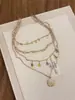 Colar Único de Franjas com Pingente de Cristal, Corrente de Clavícula Elegante em Camadas