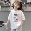 Camiseta de Manga Corta para Niña Ropa de Verano 2026 Nuevo Estilo Elegante Camiseta de Verano 100% Algodón para Niña Top de Verano de Manga Corta para Niños