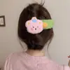 Pinza para el pelo de flor de punto de felpa de alta gama para otoño e invierno, pasador no irritante para la parte trasera de la cabeza, pinza de garra
